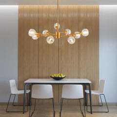 Modern Golden Nine-Light Crystal Living Chandelier