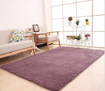 Fluffy Soft White Plush Living Room Rug