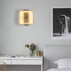 Nordic Bedside Wall Lamp Clock Design