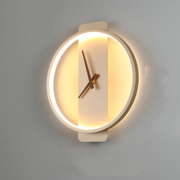 Nordic Bedside Wall Lamp Clock Design