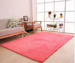 Fluffy Soft White Plush Living Room Rug