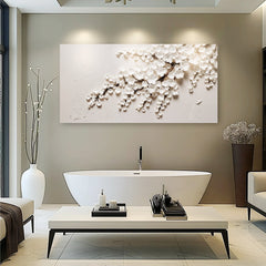 White Cherry Blossom Elegant Botanical Wall Art