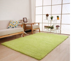 Fluffy Soft White Plush Living Room Rug
