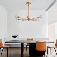 Modern Golden Nine-Light Crystal Living Chandelier