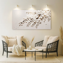 White Cherry Blossom Elegant Botanical Wall Art