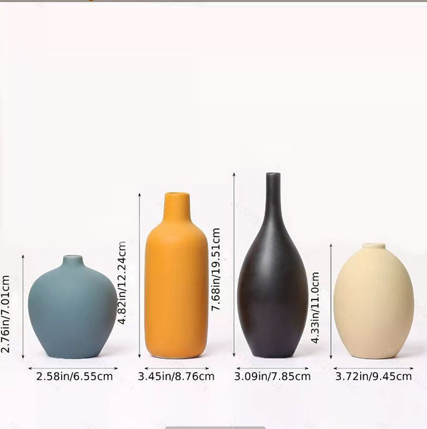Modern Ceramic Three-Piece Flower Vase Set
