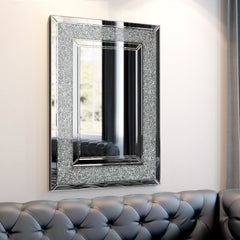 Large Silver Rectangular Clear HD Wall Mirror