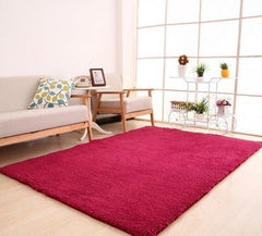 Fluffy Soft White Plush Living Room Rug