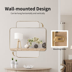 32-Inch Metal Frame Rectangle Wall Mirror