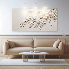 White Cherry Blossom Elegant Botanical Wall Art
