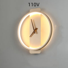 Nordic Bedside Wall Lamp Clock Design