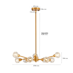 Modern Golden Nine-Light Crystal Living Chandelier