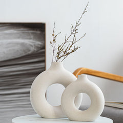 Unglazed Spotted Ceramic Modern Decorative Vase