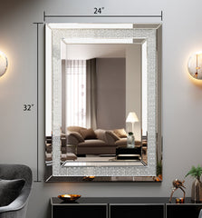 Large Silver Rectangular Clear HD Wall Mirror