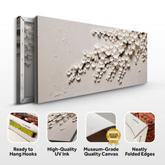 White Cherry Blossom Elegant Botanical Wall Art