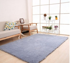 Fluffy Soft White Plush Living Room Rug