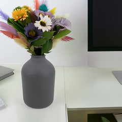 Matte Black Metal Vase For Dried Flowers