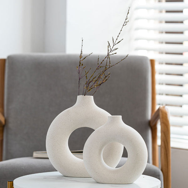 Unglazed Spotted Ceramic Modern Decorative Vase