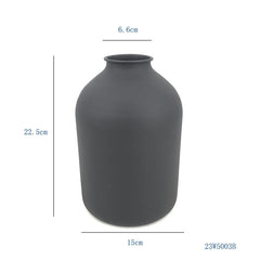 Matte Black Metal Vase For Dried Flowers