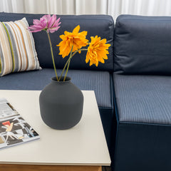Matte Black Metal Vase For Dried Flowers