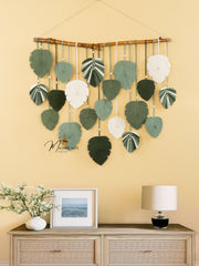 Elodie Monstera Mixed Macrame Leaf Wall Hanging