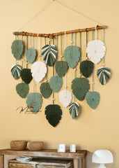 Elodie Monstera Mixed Macrame Leaf Wall Hanging