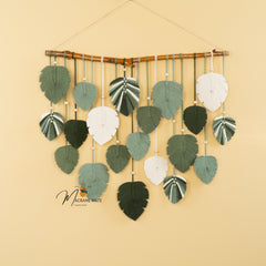 Elodie Monstera Mixed Macrame Leaf Wall Hanging