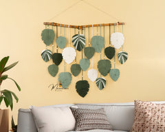 Elodie Monstera Mixed Macrame Leaf Wall Hanging