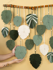 Elodie Monstera Mixed Macrame Leaf Wall Hanging