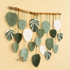 Elodie Monstera Mixed Macrame Leaf Wall Hanging