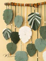 Elodie Monstera Mixed Macrame Leaf Wall Hanging