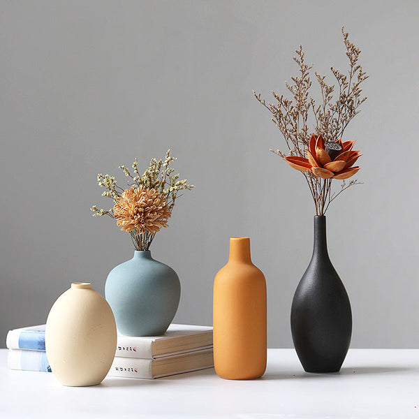 Modern Ceramic Three-Piece Flower Vase Set