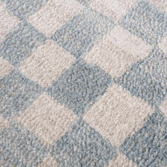 Benjy Cream Light Blue Checkered Area Rug