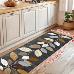 Gradient Grey Leaf Pattern Runner