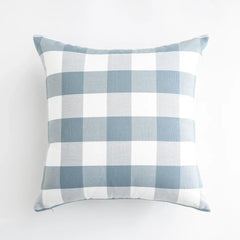 Light Blue Plaid Baby Pillow Cover