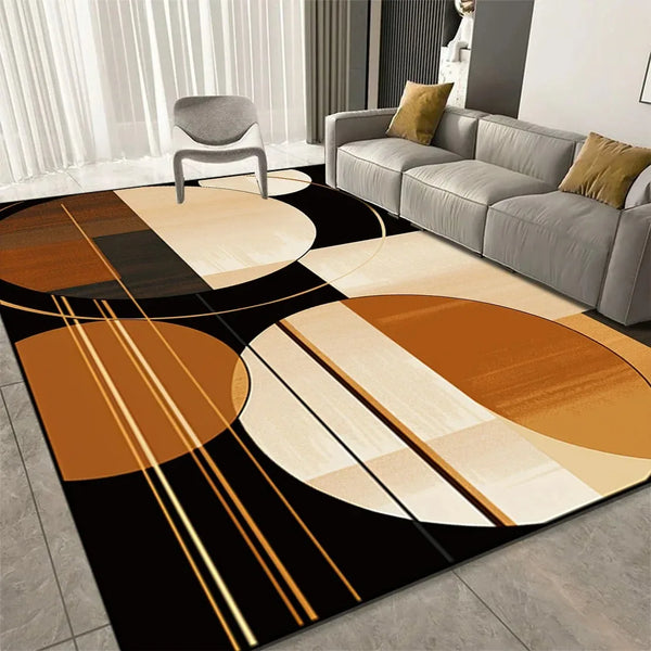 Large Geometric Soft Non-Slip Living Rug