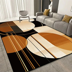Large Geometric Soft Non-Slip Living Rug