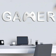 Acrylic Mirror Gamer Wall Decal Decor