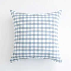 Light Blue Plaid Baby Pillow Cover