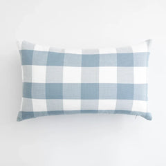 Light Blue Plaid Baby Pillow Cover