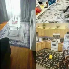 Large Geometric Soft Non-Slip Living Rug