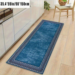 Blue Boho Long Runner Living Room Rug