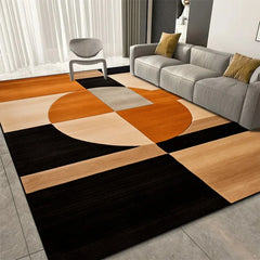 Large Geometric Soft Non-Slip Living Rug