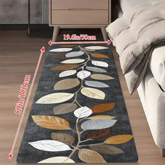 Gradient Grey Leaf Pattern Runner