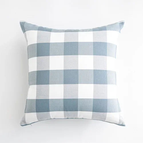 Light Blue Plaid Baby Pillow Cover