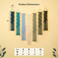 Vela Blue Green Vertical Macrame Wall Hanging