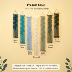 Vela Blue Green Vertical Macrame Wall Hanging