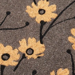 Wild Flowers Gray Coir Outdoor Doormat