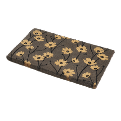 Wild Flowers Gray Coir Outdoor Doormat