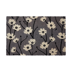 Wild Flowers Gray Coir Outdoor Doormat